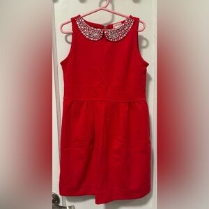 Crewcuts Red Dress with Embellished Collar
